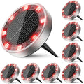 Peasur Mini Solar Ground Lights Outdoor, 8 Pack Flat Solar Powered Disc Lights by Peasur