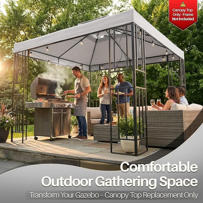 Flexzion Gazebo Cover Replacement Canopy Top 12x12 Ft - Image 8