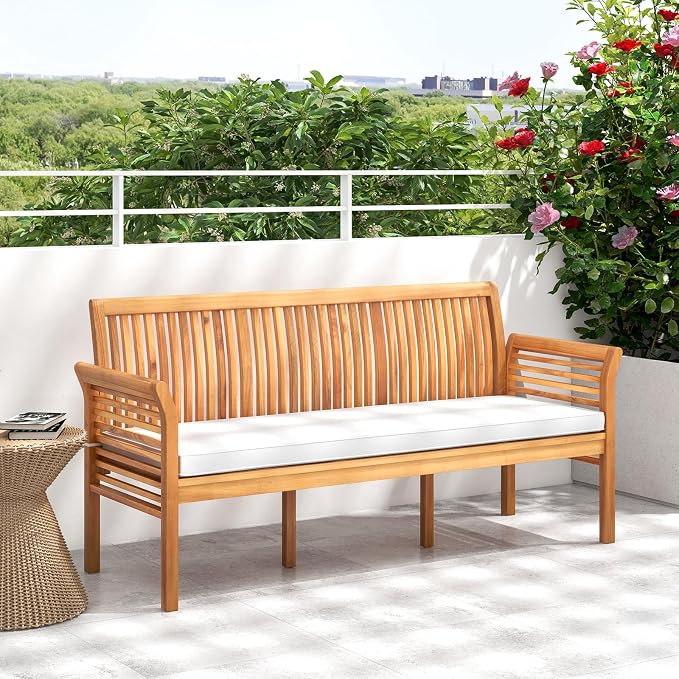 RELAX4LIFE 62.5’’ Outdoor Bench Acacia Wood - Image 9