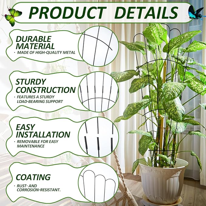 LEIFIDE 2 Pcs 33in Plant Trellis - Image 4