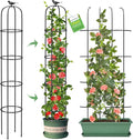 Tower Obelisk Garden Trellis for Climbing Plant，6.2FT/74.4" Rustproof Metal by MQUPIN