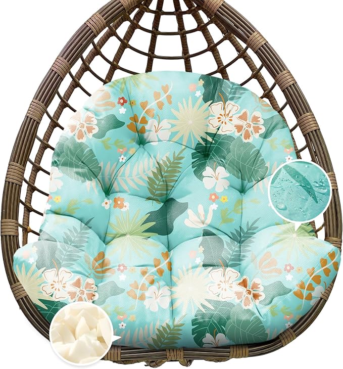 Egg Chair Cushion Replacement, Waterproof Outdoor Hanging Egg Swing Chair by Tycdiose
