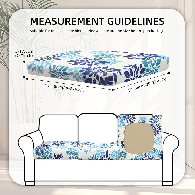 8Pcs Stretch Patio Cushion Covers, Outdoor Couch Covers Replacement, Outdoor - Image 2