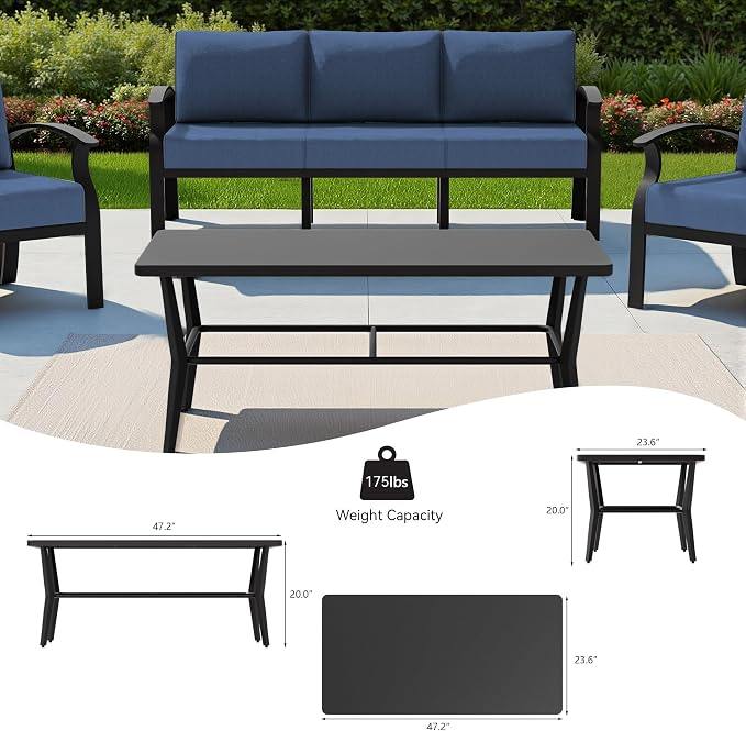 Kullavik Aluminum Patio Furniture Set - Image 5