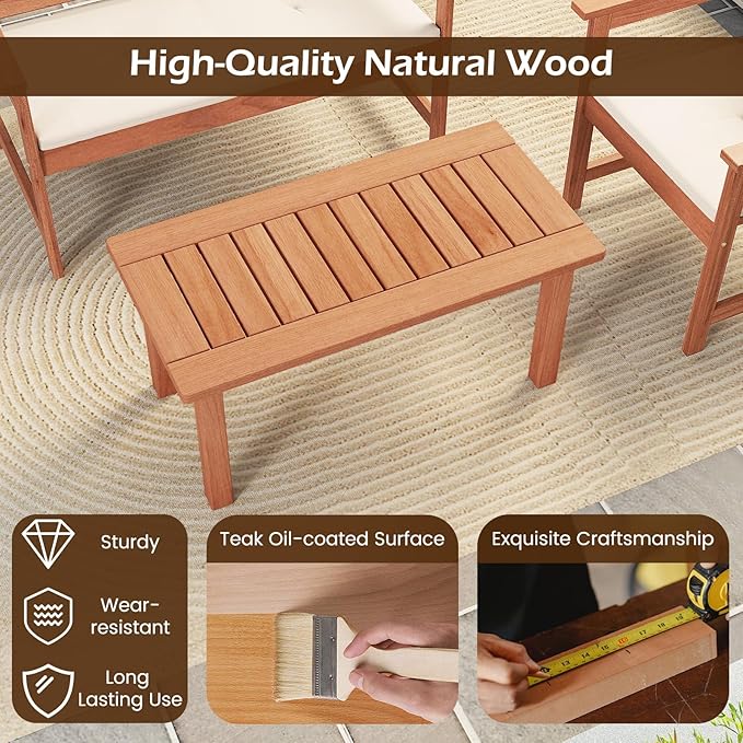 Tangkula Outdoor Coffee Table, 35.5” Patio Table - Image 6