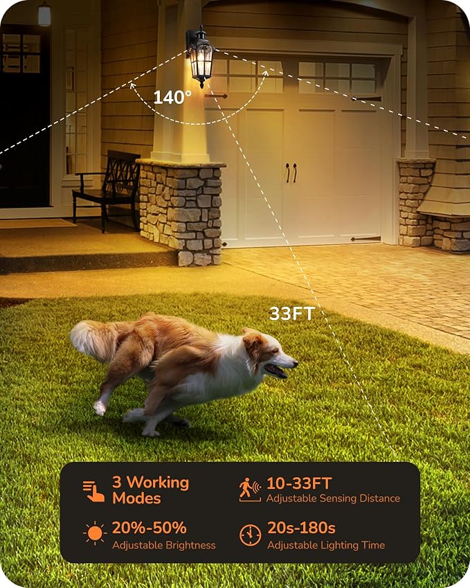EDISHINE Motion Sensor Outdoor Lights, Porch Light - Image 5