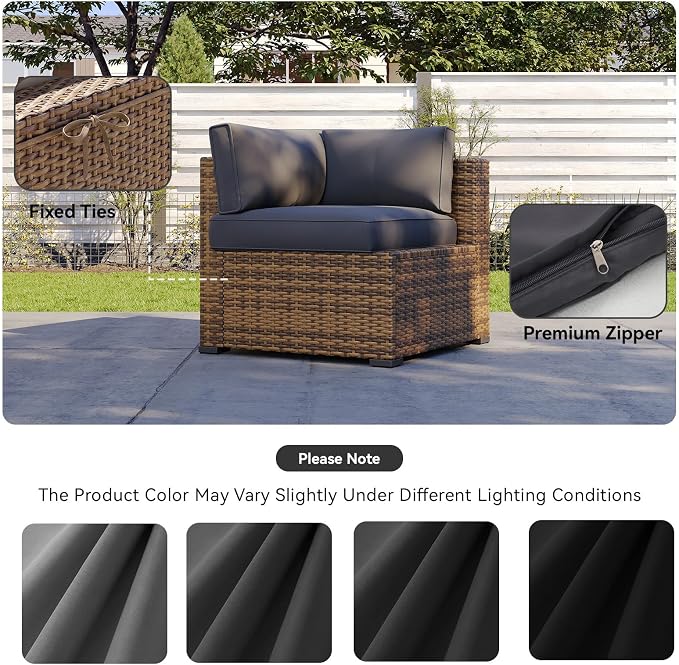 Aoxun 11pcs Patio Cushion Covers Replacement, Waterproof Outdoor Furniture - Image 7