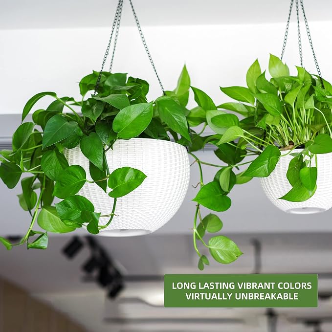 Dexceder 10.5 Inch Large Self Watering Hanging Planters Indoor Outdoor - Image 6