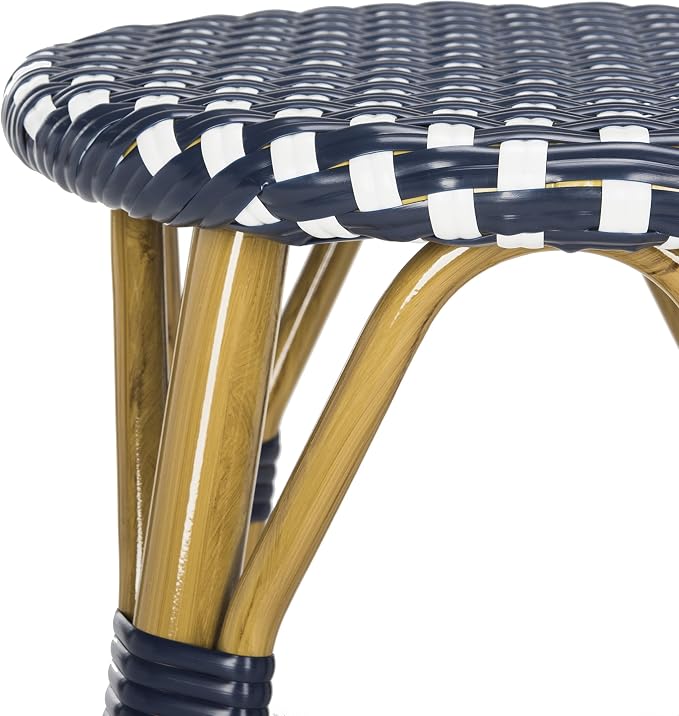 Safavieh PAT4018A Collection Kelsey Navy and White Indoor/Outdoor Bar Stool - Image 9