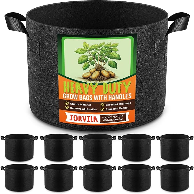 10 Pack 7 Gallon Grow Bags, Thickened Nonwoven Fabric Planter Pots by Unknown