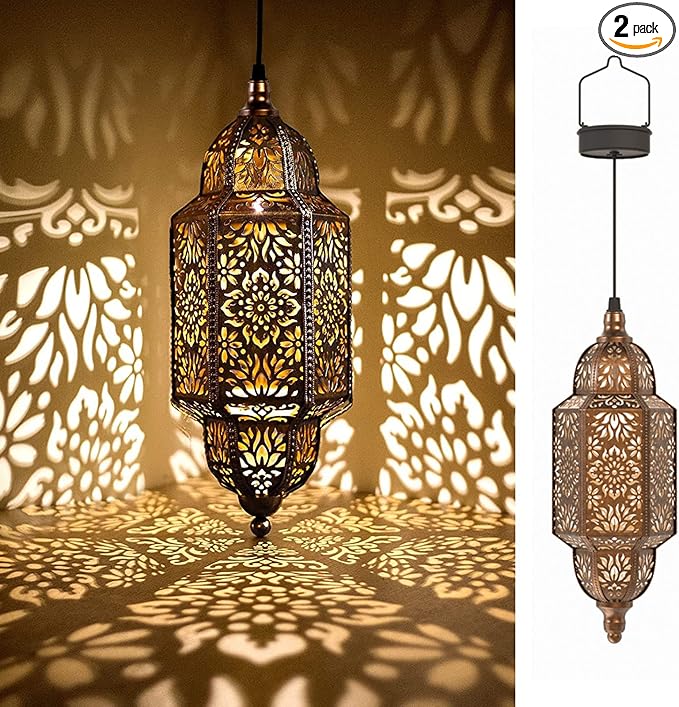 Twinkya 2 Pack Hanging Solar Lights Outdoor Garden Decorative Solar Lantern by twinkya