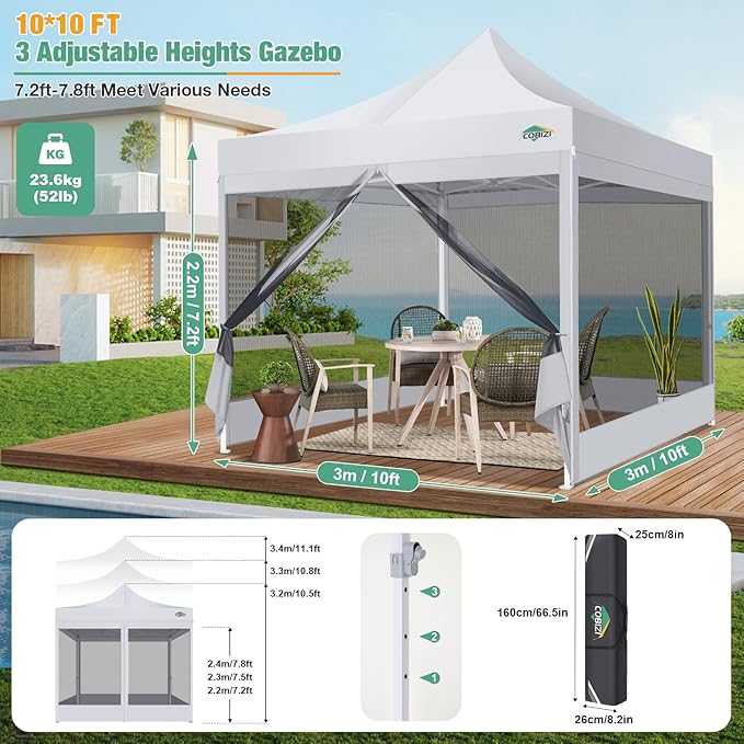 COBIZI Canopy Tent 10x10 Heavy Duty Pop Up Canopy - Image 4