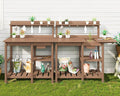 SERWALL Outdoor Potting Bench 2-Piece Set, Rot-Resistant HDPE Potting Table by SERWALL