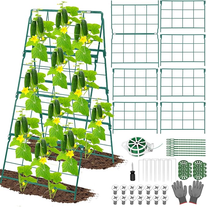 17 x 42 Inch Garden Trellis for Raised Beds Foldable Climbing Plant Support by LifeisLuck