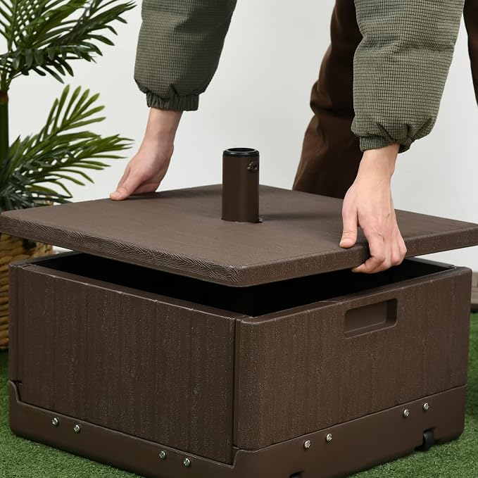 Outsunny 3-in-1 Outdoor Umbrella Base, Coffee End Table, Planter Box - Image 9