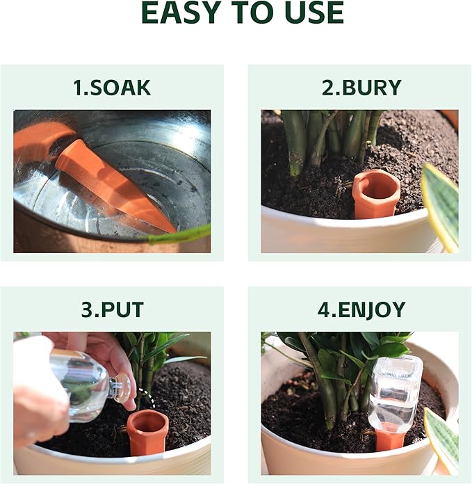 Terracotta Watering Spikes, Wine Bottle Watering Stakes, Slow Release Self - Image 5