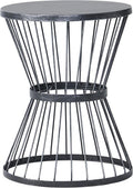 Christopher Knight Home Lassen Outdoor 16" Iron Side Table, Matte Black by GDFStudio