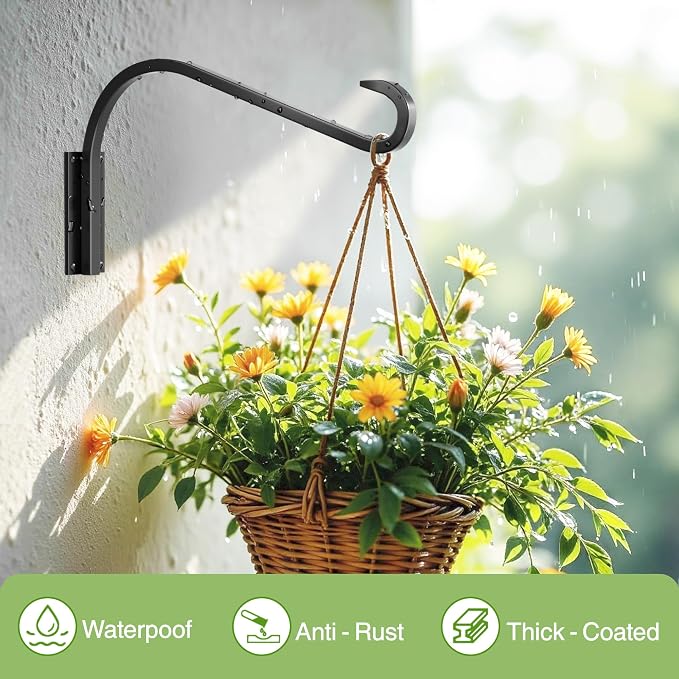 12 Inch 2 Pack Plant Hangers for Indoor/Outdoor Wall Mount - Image 2