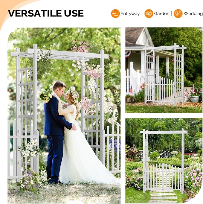 VINGLI Garden Arbor, Vinyl Wedding Arch - Image 6