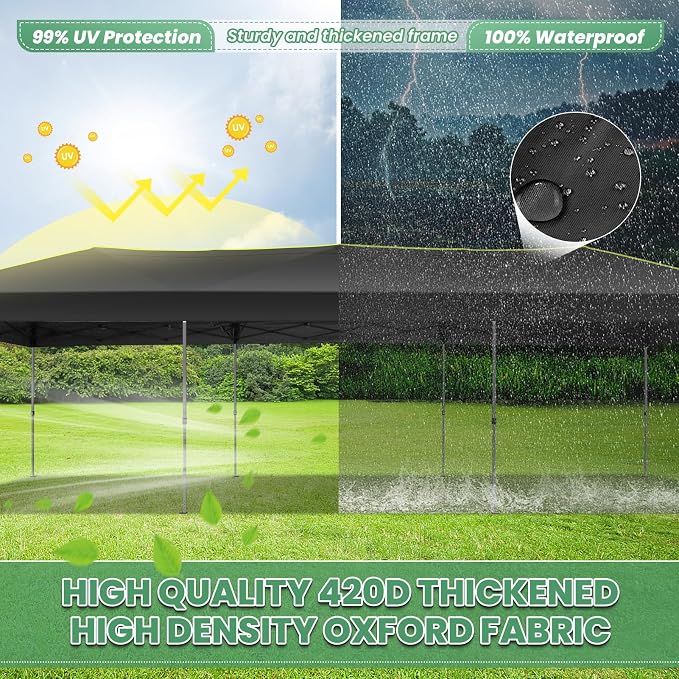 COBIZI 10x30 Pop Up Canopy Tent Without Removable Sidewalls, One Push Party - Image 5