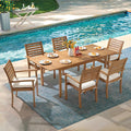 OC Orange-Casual 7 Piece Patio Dining Set, Outdoor Acacia Wood Furniture Set by OCOrange-Casual