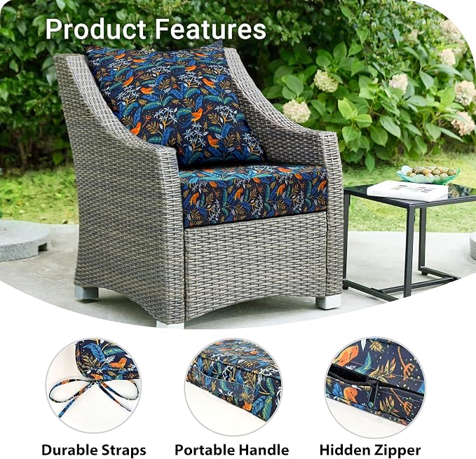 Outdoor Cushions for Patio Furniture, Outdoor Seat Cushion Set 24 x 24 x 5.75 - Image 5