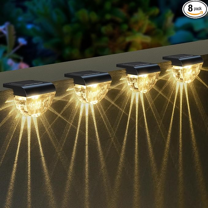 8 Pack Solar Deck Lights Outdoor, Solar Step Lights Waterproof by Melunar