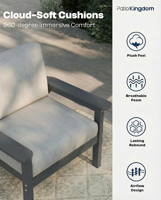 7 Piece Patio Conversation Sets, Outdoor Couch - Image 2