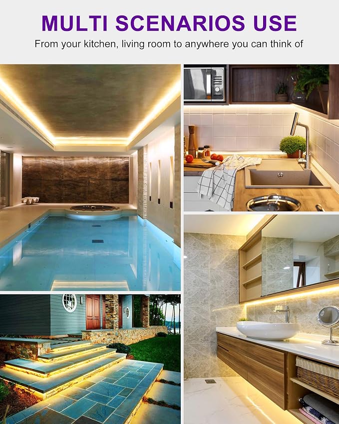 Outdoor LED Strip Lights Waterproof 3000K, 16.4ft IP67 High Density LED Tape - Image 8