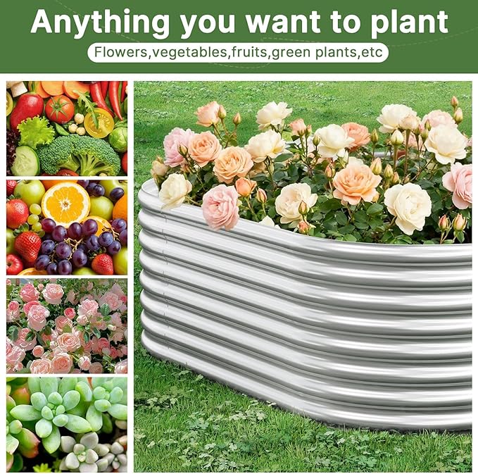 2 PCS Tall 8x3ft Galvanized Raised Garden Bed Outdoor, Metal Garden Bed - Image 6