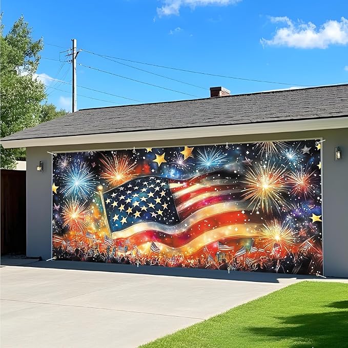 ANNA QUEEN Garage Door Banner 6x13FT, Large Patriotic Garage Door Cover - Image 8
