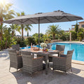 Tangkula 9 Piece Rattan Outdoor Dining Set by TANGKULA