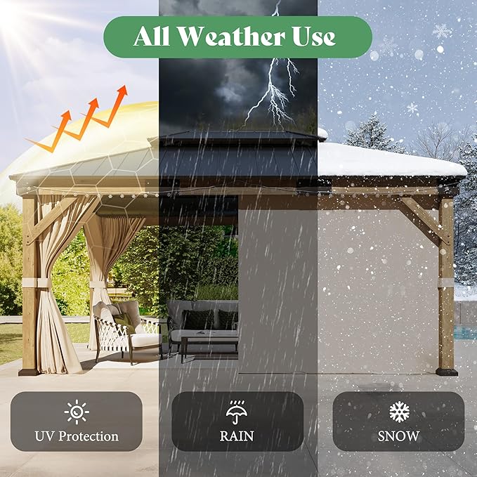 AMERLIFE 12' x 16' Heavy Duty Hardtop Gazebo - Image 5