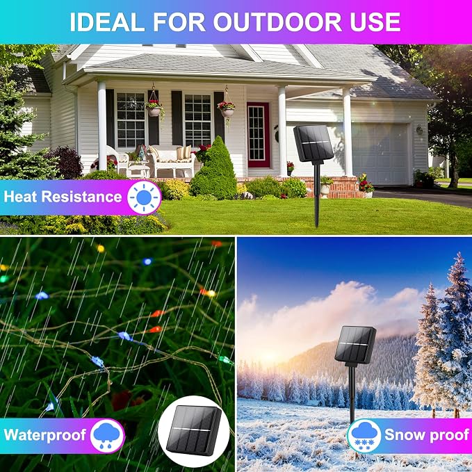 Brightever 4-Pack Solar String Lights Outdoor 288FT, Each 72FT 200 LED Solar - Image 5