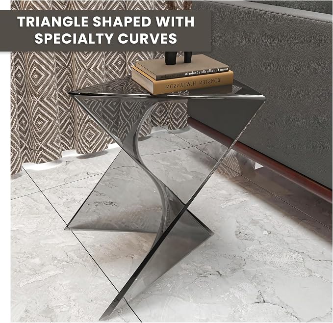 LeisureMod 15.75" Stackable Weather-Resistant Plastic Triangular Side Table - Image 4