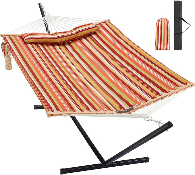 Two Person Hammock with Stand for Outside Heavy Duty, Outdoor Patio Hammock by HomgavaLiveWhatYouLove