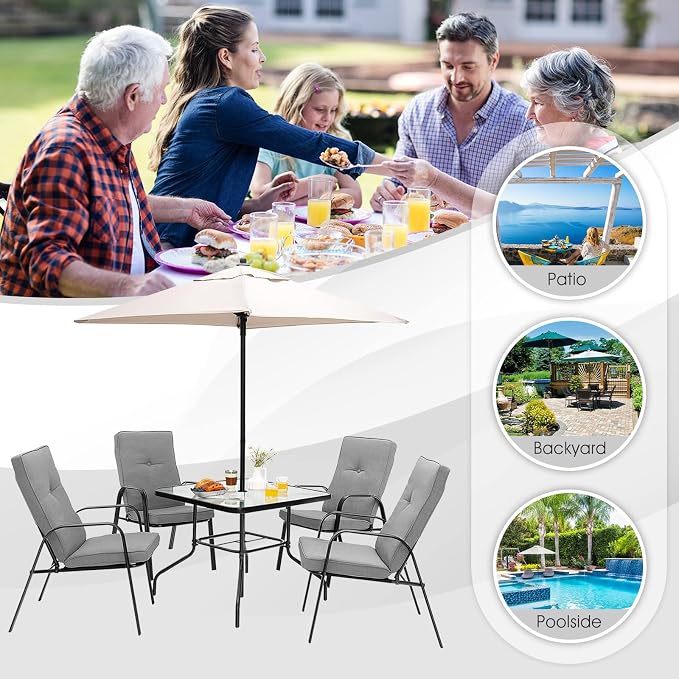 Tangkula 35" Patio Dining Table - Image 6