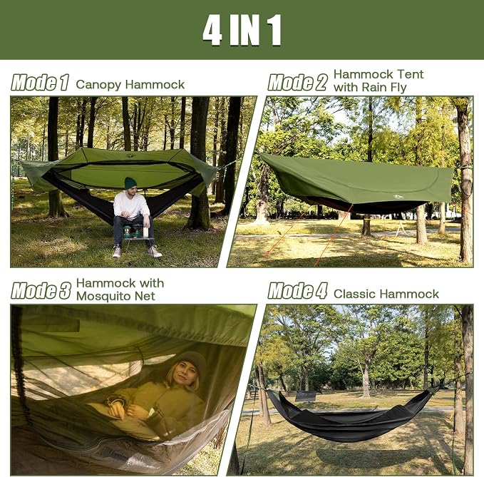 Night Cat Camping Hammock Tent: Lightweight Portable 4 in 1 Hammock - Image 3