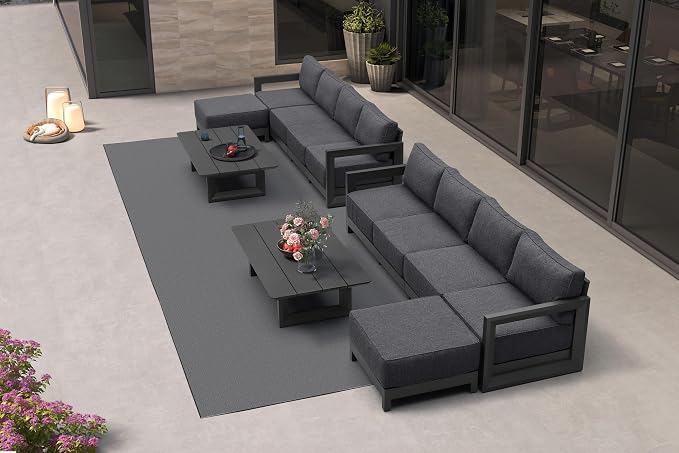 PURPLE LEAF Patio Furniture Set L-Shaped Outdoor Couch by Unknown