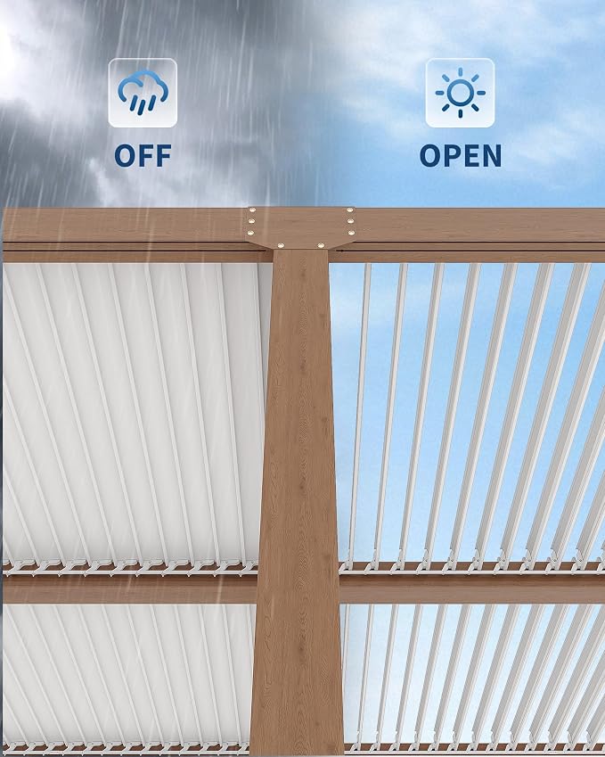 GarveeLife Louvered Pergola 12 ft x 20 ft, Outdoor Pergola - Image 4