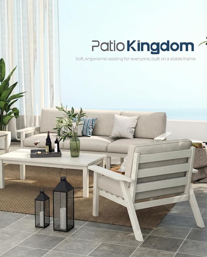 Patio Furniture Set 2 Seats, HDPE Outdoor Sectional - Image 9