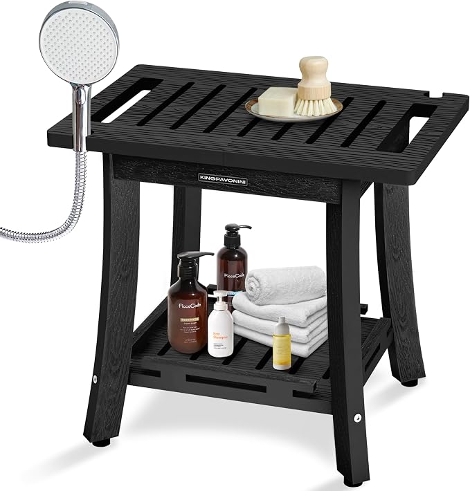 KingPavonini HDPS Shower Stool, Waterproof Shower Benches by KingPavonini