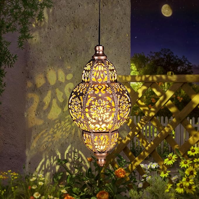 Hanging Solar Lanterns Outdoor Waterproof, Moroccan Solar Lanterns - Image 5