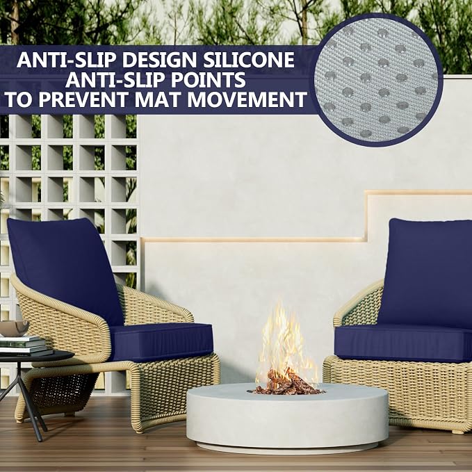 24" x 24" x 6" Outdoor Deep Seat Cushions Set - Image 6
