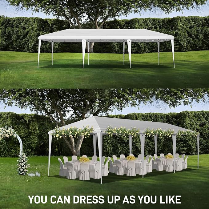 VINGLI 10x30 Pop Up Canopy Tent, Outdoor Tent Canopy Foldable Portable Canopies - Image 2