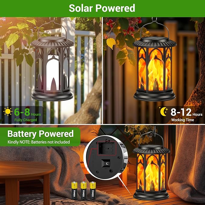 KOOPER Taller Solar Lanterns Outdoor Waterproof Hanging Solar Lantern Lights - Image 4
