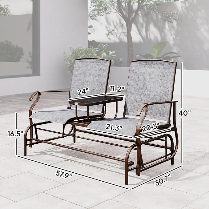 Outsunny Outdoor Glider Bench - Image 7