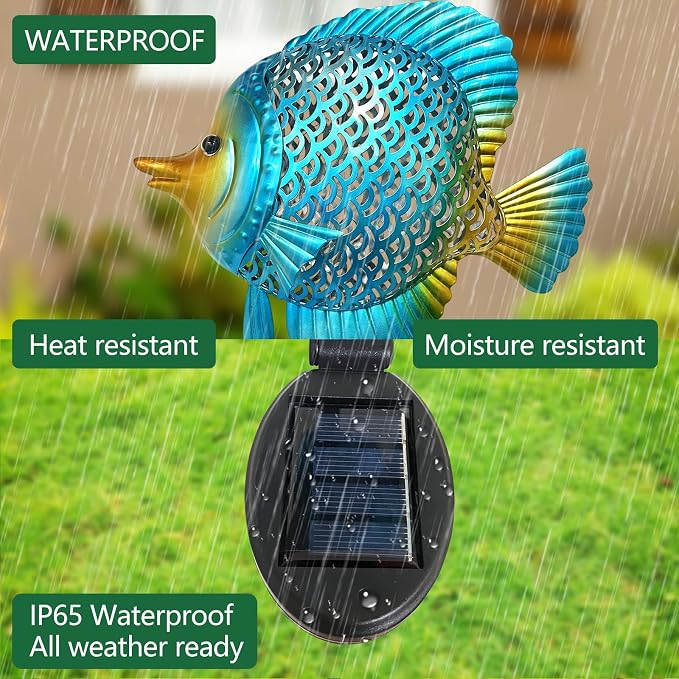 HONGLAND Outdoor Fish Solar Garden Lights - Image 3