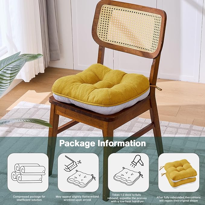BETU Chair Cushions for Dining Chairs Set of 6, 3.5" Thick Kitchen Table Chair - Image 7