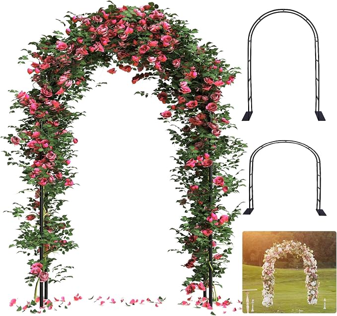 Thickened 0.7mm Tube Garden Arch Trellis, 4.6 * 7.8 or 6.4 * 7.5Ft, Metal by ROOLLYApampasgrass